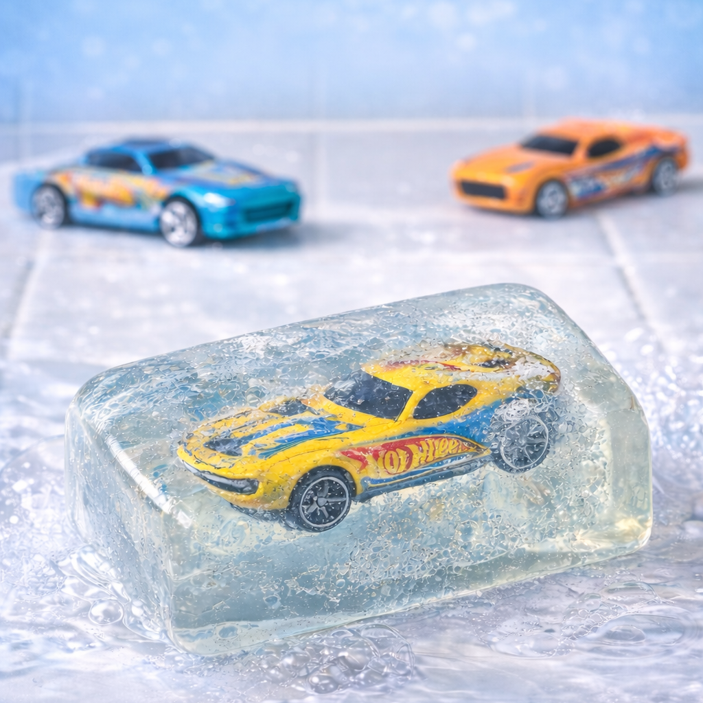 Hot Wheels Clear Hand Soap Bar - Toy Inside